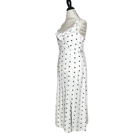 Old Navy | Women | Ivory White Linen Blend Polka Dot Midi Sundress | Large - Picture 4 of 13